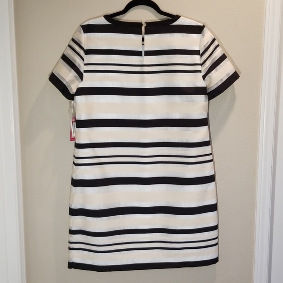 Vince Camuto Organza Striped Shift Dress, Sz 14 - Picture 2 of 8